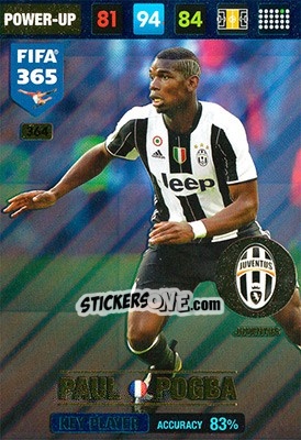 Sticker Paul Pogba - FIFA 365: 2016-2017. Adrenalyn XL - Nordic edition n. 364 - Panini