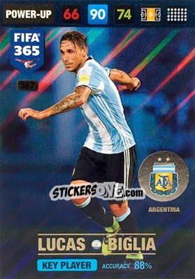 Sticker Lucas Biglia - FIFA 365: 2016-2017. Adrenalyn XL - Nordic edition - Panini