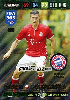 Sticker Robert Lewandowski - FIFA 365: 2016-2017. Adrenalyn XL - Nordic edition n. 374 - Panini