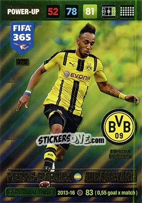 Sticker Pierre-Emerick Aubameyang - FIFA 365: 2016-2017. Adrenalyn XL - Nordic edition n. 375 - Panini