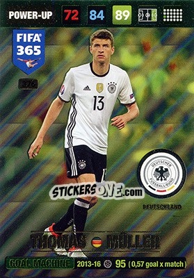 Sticker Thomas Müller - FIFA 365: 2016-2017. Adrenalyn XL - Nordic edition n. 376 - Panini