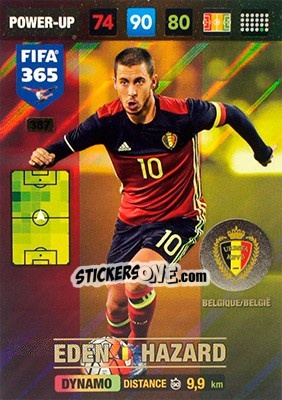 Sticker Eden Hazard - FIFA 365: 2016-2017. Adrenalyn XL - Nordic edition n. 387 - Panini