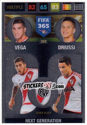 Sticker Vega/ Driussi - FIFA 365: 2016-2017. Adrenalyn XL - Nordic edition n. 388 - Panini