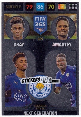 Sticker Gray / Amartey - FIFA 365: 2016-2017. Adrenalyn XL - Nordic edition n. 389 - Panini
