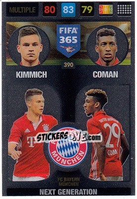 Sticker Kimmich/ Coman - FIFA 365: 2016-2017. Adrenalyn XL - Nordic edition n. 390 - Panini