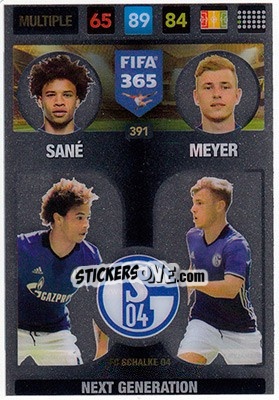 Sticker Leroy Sane / Max Meyer - FIFA 365: 2016-2017. Adrenalyn XL - Nordic edition n. 391 - Panini