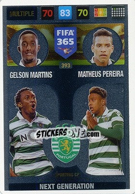 Figurina Gelson Martins/ Matheus Pereira - FIFA 365: 2016-2017. Adrenalyn XL - Nordic edition - Panini