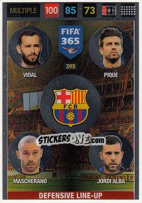 Cromo Aleix Vidal / Piqué/ Mascherano/ Jordi Alba - FIFA 365: 2016-2017. Adrenalyn XL - Nordic edition - Panini