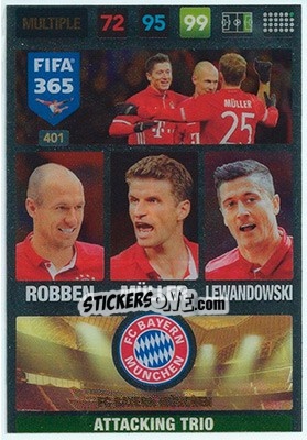 Sticker Robben / müller / lewandowski - FIFA 365: 2016-2017. Adrenalyn XL - Nordic edition n. 401 - Panini