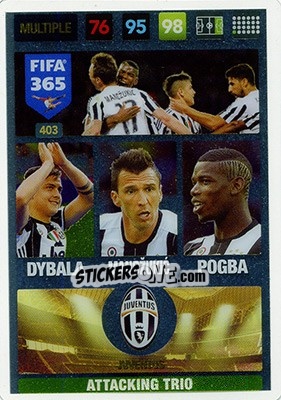 Sticker Dybala /  Mandžukic / Pogba - FIFA 365: 2016-2017. Adrenalyn XL - Nordic edition - Panini