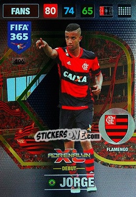 Sticker Jorge - FIFA 365: 2016-2017. Adrenalyn XL - Nordic edition n. 406 - Panini