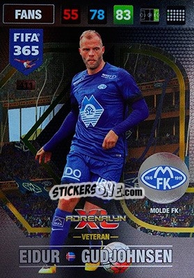 Sticker Eidur Gudjohnsen - FIFA 365: 2016-2017. Adrenalyn XL - Nordic edition - Panini