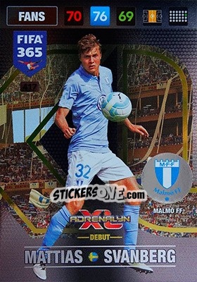 Sticker Mattias Svanberg - FIFA 365: 2016-2017. Adrenalyn XL - Nordic edition - Panini