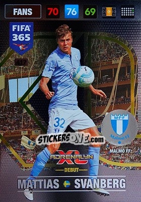 Sticker Mattias Svanberg - FIFA 365: 2016-2017. Adrenalyn XL - Nordic edition n. 417 - Panini