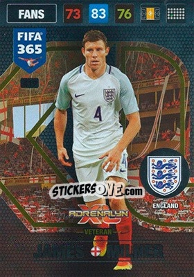 Sticker James Milner - FIFA 365: 2016-2017. Adrenalyn XL - Nordic edition n. 419 - Panini