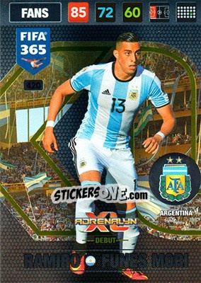 Sticker Ramiro Funes Mori - FIFA 365: 2016-2017. Adrenalyn XL - Nordic edition n. 420 - Panini