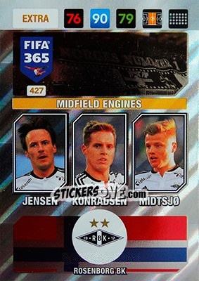 Sticker Jensen / konradsen / midtsjø - FIFA 365: 2016-2017. Adrenalyn XL - Nordic edition - Panini