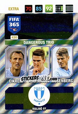 Cromo Eikrem / Kjartansson / Rosenberg - FIFA 365: 2016-2017. Adrenalyn XL - Nordic edition - Panini