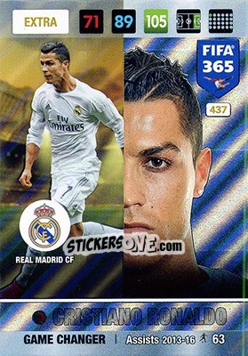 Sticker Cristiano Ronaldo - FIFA 365: 2016-2017. Adrenalyn XL - Nordic edition n. 437 - Panini
