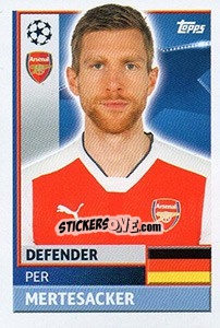 Sticker Per Mertesacker - UEFA Champions League 2016-2017 n. ARL7 - Topps