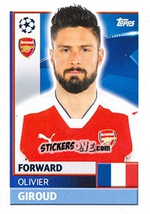 Sticker Olivier Giroud - UEFA Champions League 2016-2017 n. ARL18 - Topps