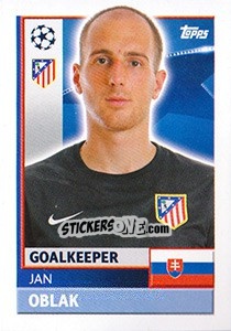 Sticker Jan Oblak - UEFA Champions League 2016-2017 n. ATL4 - Topps
