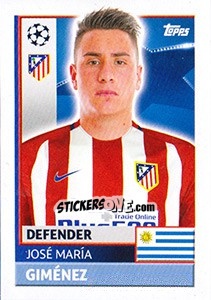 Sticker José María Giménez - UEFA Champions League 2016-2017 n. ATL9 - Topps