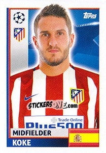 Sticker Koke - UEFA Champions League 2016-2017 n. ATL12 - Topps