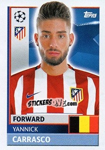 Sticker Yannick Carrasco - UEFA Champions League 2016-2017 n. ATL16 - Topps
