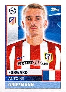 Sticker Antoine Griezmann - UEFA Champions League 2016-2017 n. ATL18 - Topps