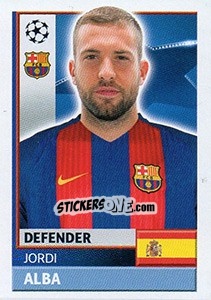 Sticker Jordi Alba - UEFA Champions League 2016-2017 - Topps