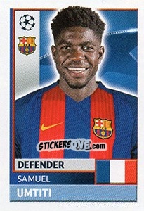 Sticker Samuel Umtiti - UEFA Champions League 2016-2017 n. FCB8 - Topps