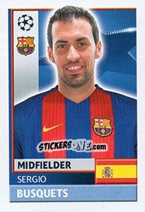 Sticker Sergio Busquets - UEFA Champions League 2016-2017 n. FCB11 - Topps