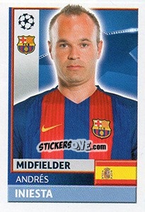 Sticker Andrés Iniesta - UEFA Champions League 2016-2017 n. FCB14 - Topps