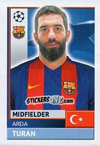Sticker Arda Turan - UEFA Champions League 2016-2017 n. FCB16 - Topps