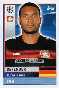 Sticker Jonathan Tah - UEFA Champions League 2016-2017 - Topps