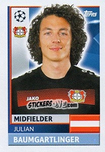 Sticker Julian Baumgartlinger - UEFA Champions League 2016-2017 - Topps