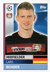 Cromo Lars Bender - UEFA Champions League 2016-2017 - Topps