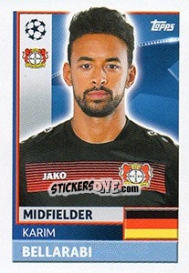 Sticker Karim Bellarabi - UEFA Champions League 2016-2017 - Topps