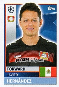 Sticker Javier Hernández - UEFA Champions League 2016-2017 n. LEV18 - Topps