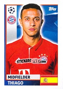 Sticker Thiago Alcántara - UEFA Champions League 2016-2017 n. BMU12 - Topps