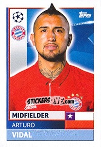 Sticker Arturo Vidal - UEFA Champions League 2016-2017 n. BMU13 - Topps