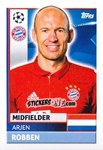 Sticker Arjen Robben - UEFA Champions League 2016-2017 n. BMU15 - Topps