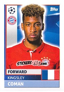 Sticker Kingsley Coman - UEFA Champions League 2016-2017 n. BMU17 - Topps