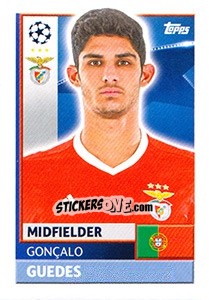 Sticker Gonçalo Guedes - UEFA Champions League 2016-2017 - Topps