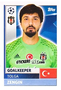 Sticker Tolga Zengin - UEFA Champions League 2016-2017 - Topps