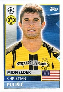 Sticker Christian Pulišic - UEFA Champions League 2016-2017 n. DOR13 - Topps