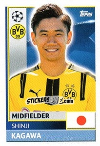 Sticker Shinji Kagawa - UEFA Champions League 2016-2017 n. DOR14 - Topps