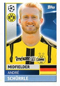 Sticker André Schürrle - UEFA Champions League 2016-2017 n. DOR16 - Topps
