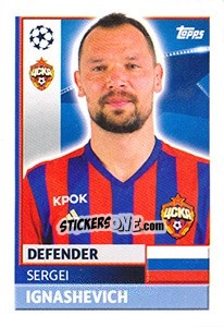 Sticker Sergei Ignashevich - UEFA Champions League 2016-2017 - Topps